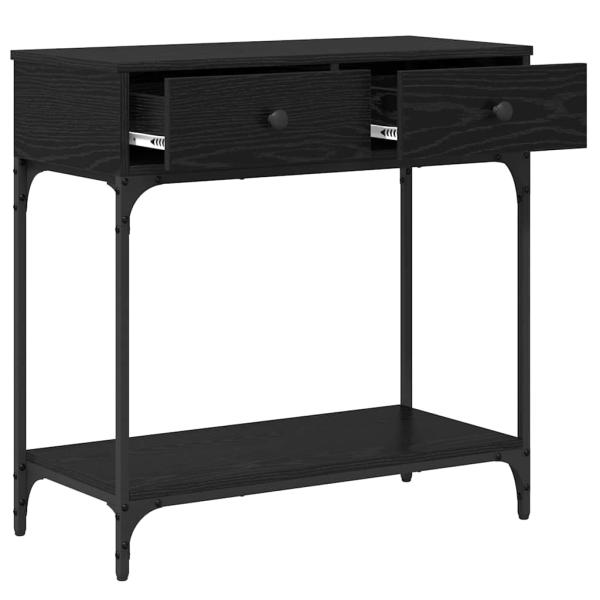Konsolentisch Schwarz Eichen-Optik 75 x 34,5 x 75 cm