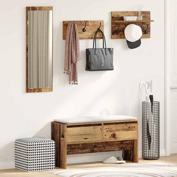 ARDEBO.de - Flurmöbel-Set 4 Stk. Altholz 90 x 31 x 46,5 cm Holzwerkstoff