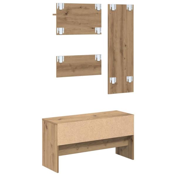 Flurmöbel-Set 4 Stk. Kunsthandwerk Eiche 90 x 31 x 46,5 cm