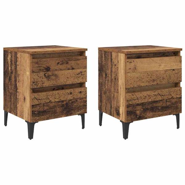Nachttisch 2 stk. Altholz 40 x 35 x 50 cm Holzwerkstoff