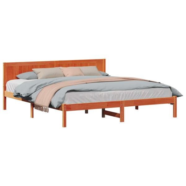 Bettgestell Braun 200 x 200 cm Massivholz Kiefer