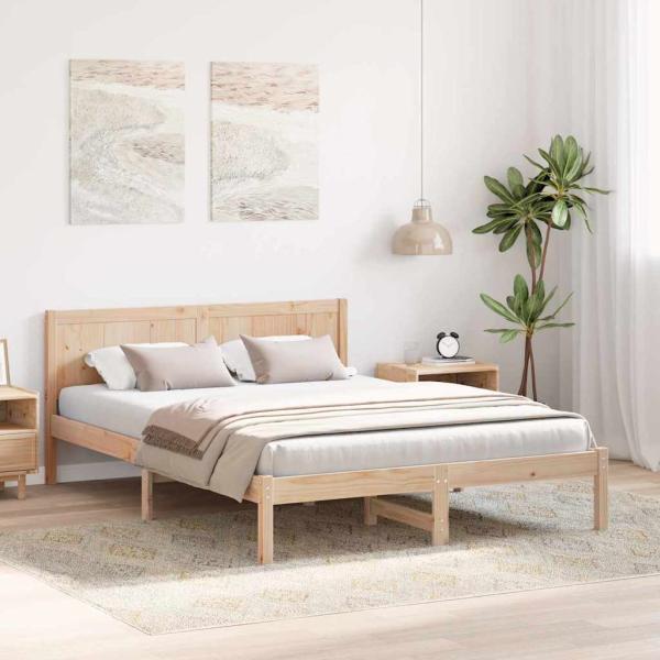 Bettgestell Braun 160 x 200 cm Massivholz Kiefer