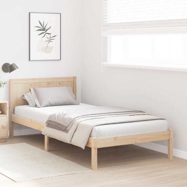 Bettgestell Braun 90 x 200 cm Massivholz Kiefer
