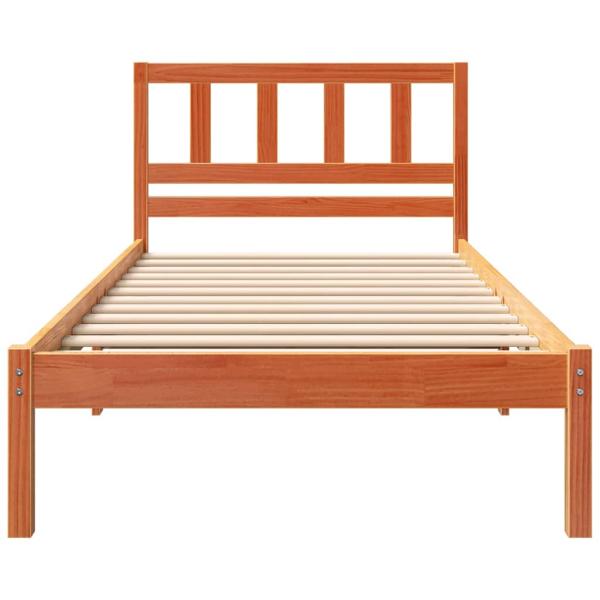 Bettrahmen Wachsbraun 75 x 190 cm Massives Kiefernholz