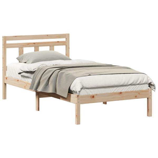 Bettrahmen Braun 75 x 190 cm Massives Kiefernholz