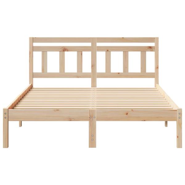 Bettrahmen Braun 135 x 190 cm Massives Kiefernholz