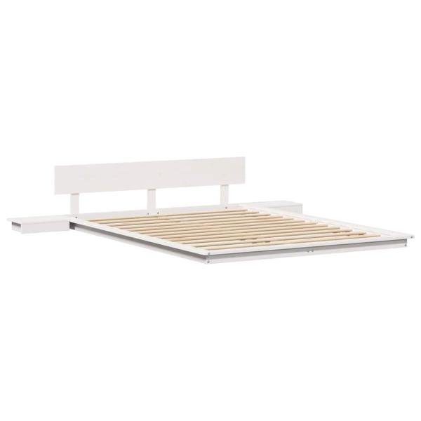 Bettgestell Weiß 150 x 200 cm Holz