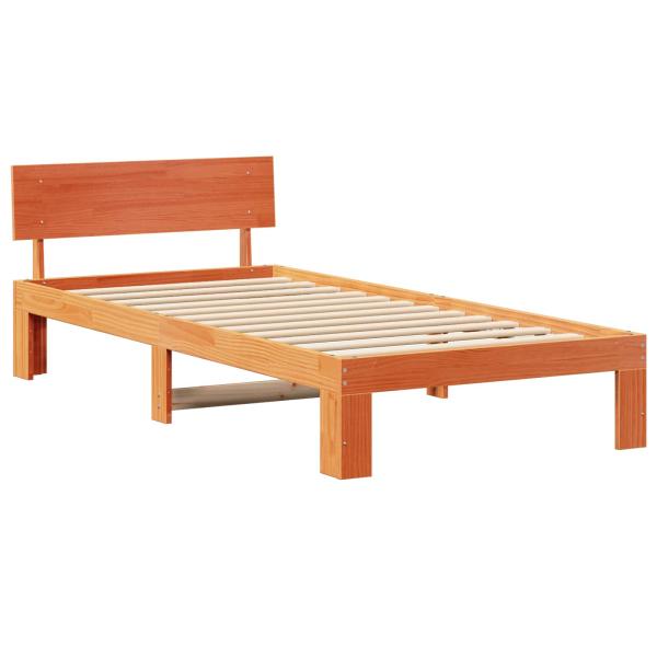 Bettrahmen Wachsbraun 90 x 200 cm Massives Kiefernholz