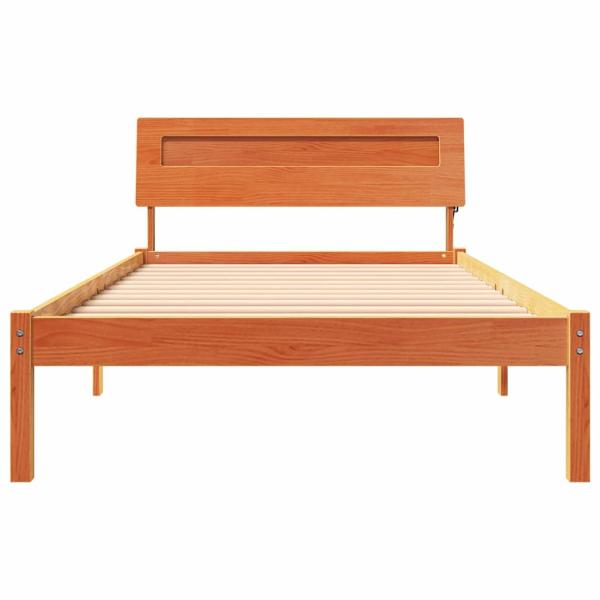 Bettrahmen Wachsbraun 90 x 190 cm Massives Kiefernholz