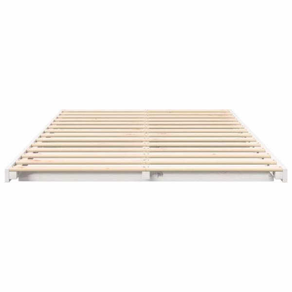 Bettrahmen Weiß 120 x 190 cm Massives Kiefernholz