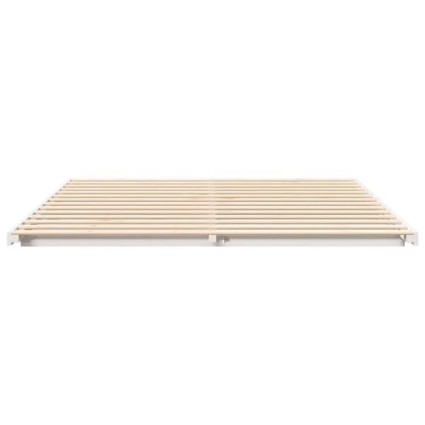 Bettrahmen Weiß 180 x 210 cm Massives Kiefernholz