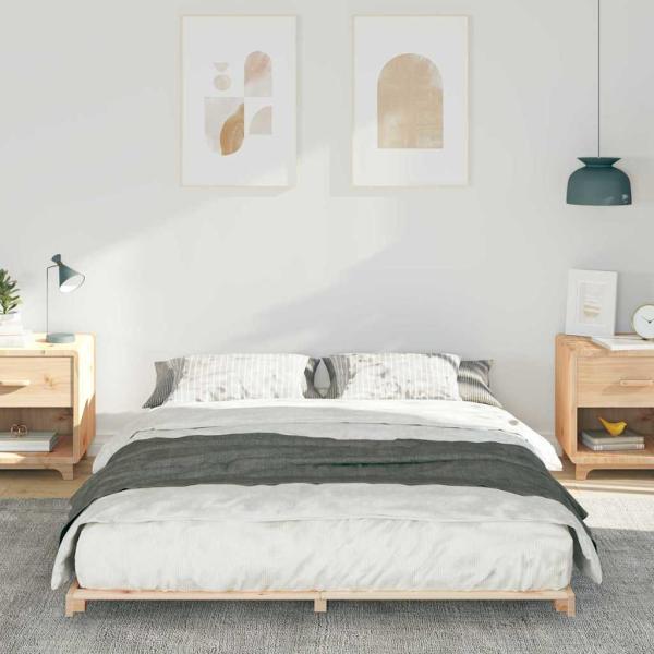 Bettrahmen Braun 140 x 220 cm Massives Kiefernholz