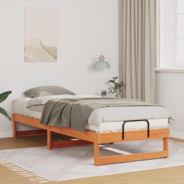 ARDEBO.de - Bettrahmen Braun 80 x 200 cm Massives Kiefernholz