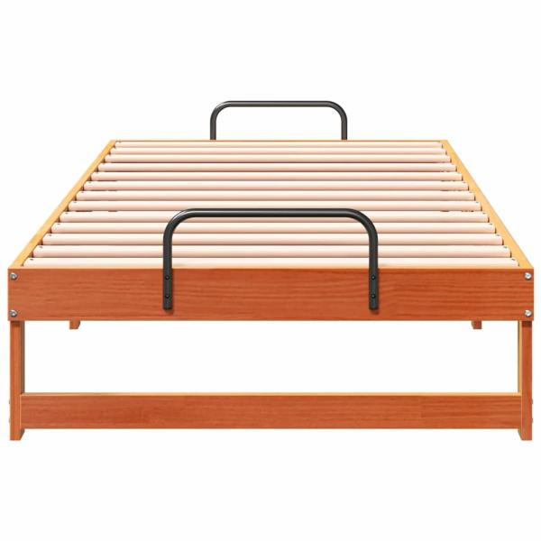 Bettrahmen Braun 75 x 190 cm Massives Kiefernholz
