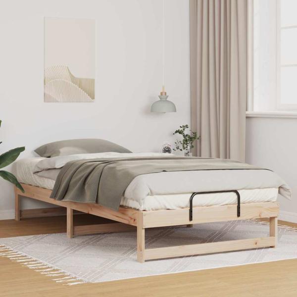ARDEBO.de - Bettrahmen Braun 100 x 210 cm Massives Kiefernholz