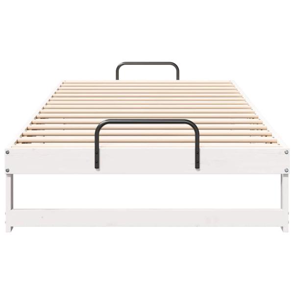 Bettrahmen Weiß 100 x 210 cm Massives Kiefernholz