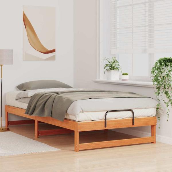 Bettrahmen Braun 100 x 210 cm Massives Kiefernholz