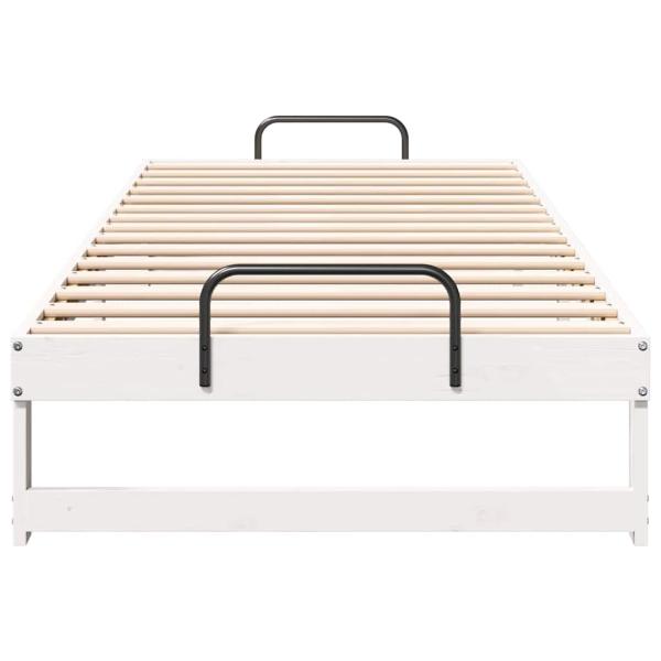 Bettrahmen Weiß 80 x 220 cm Massives Kiefernholz
