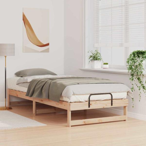 Bettrahmen Braun 100 x 220 cm Massives Kiefernholz