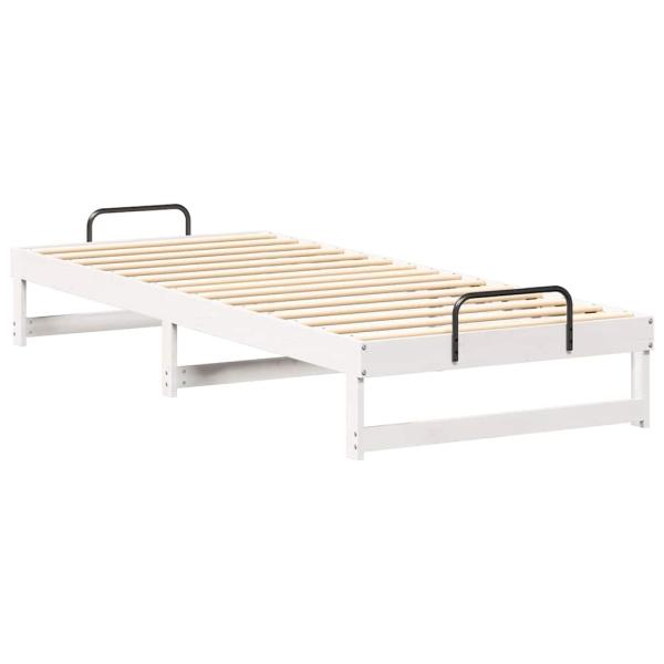 Bettrahmen Weiß 100 x 220 cm Massives Kiefernholz
