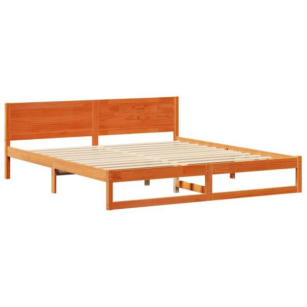 Bettrahmen Wachsbraun 180 x 200 cm Massives Kiefernholz