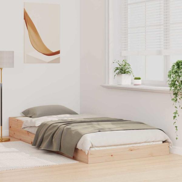 Bettrahmen Natur 80 x 210 cm Massives Kiefernholz