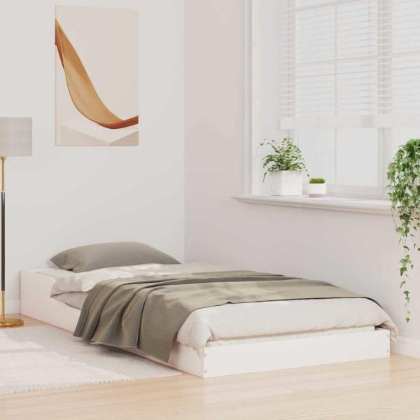 Bettrahmen Weiß 100 x 220 cm Massives Kiefernholz