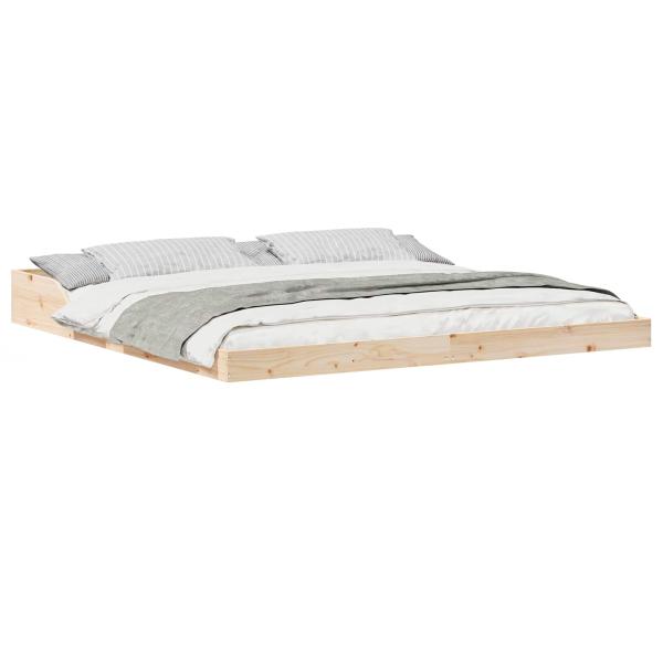 Bettrahmen Braun 200 x 220 cm Massives Kiefernholz