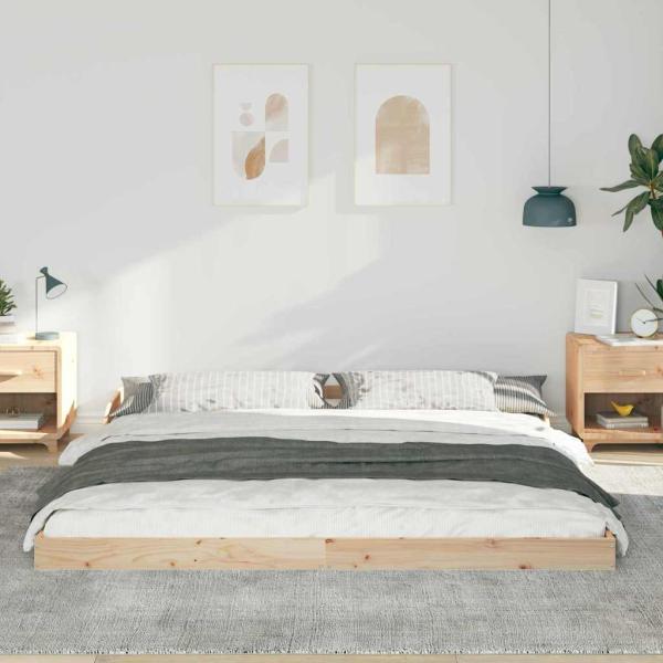 Bettrahmen Braun 200 x 220 cm Massives Kiefernholz