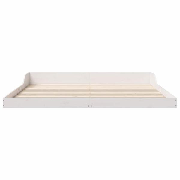 Bettrahmen Weiß 200 x 220 cm Massives Kiefernholz
