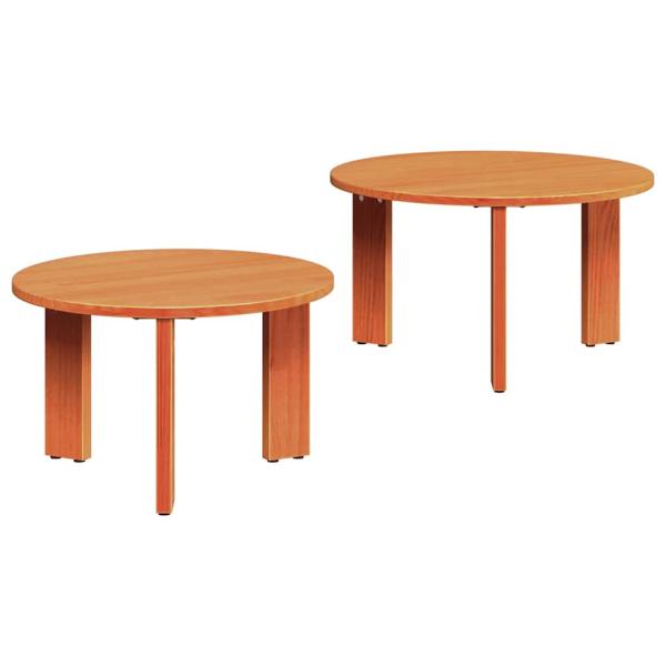 Couchtisch 2 stk. Wachsbraun 47,5 x 47,5 x 27 cm