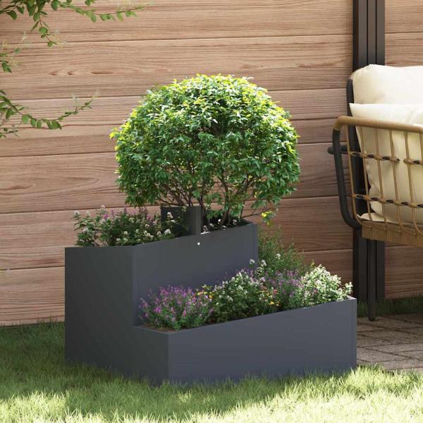 ARDEBO.de - Garten-Pflanzgefäß Anthrazit 60 x 60 x 50 cm
