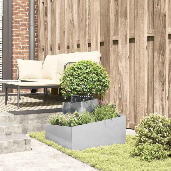 Garten-Pflanzgefäß Silber 60 x 60 x 50 cm Edelstahl