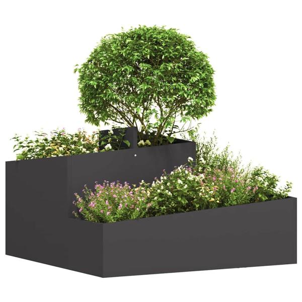 Garten-Pflanzgefäß Schwarz 80 x 80 x 50 cm Kaltgewalzter Stahl