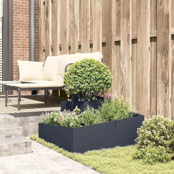 Garten-Pflanzgefäß Anthrazit 80 x 80 x 50 cm