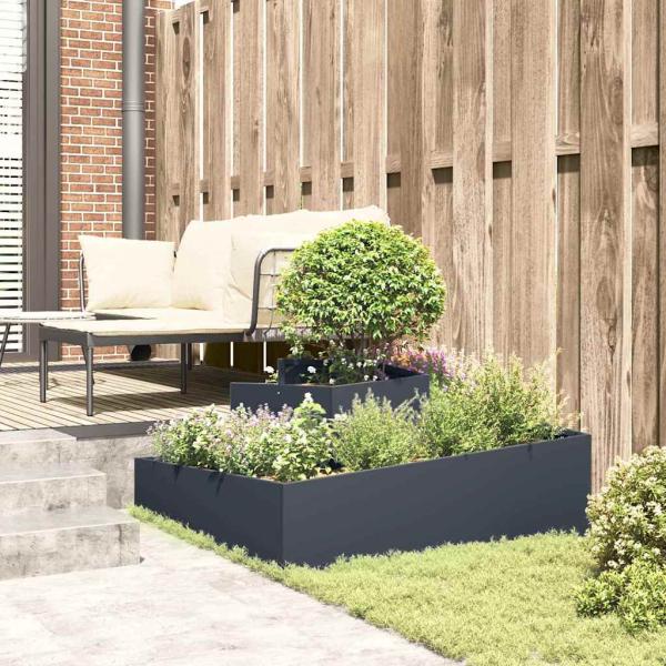 Garten-Pflanzgefäß Anthrazit 100 x 100 x 50 cm
