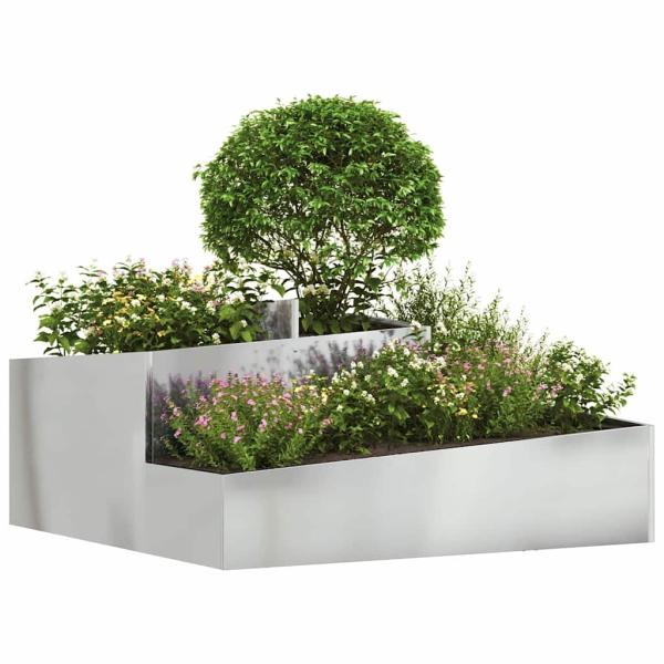 Garten-Pflanzgefäß Silber 100 x 100 x 50 cm Verzinkter Stahl