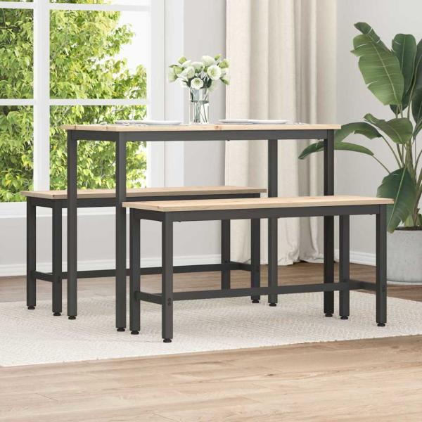 ARDEBO.de - Esstischbank Natur 100 x 32,5 x 49 cm Massives Kiefernholz