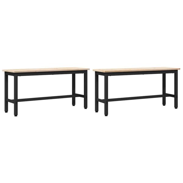 Esstische 100 x 32,5 x 49 cm 2 stk. Massives Kiefernholz Natur
