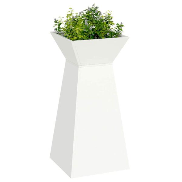 Säulen Pflanzer 2 stk. Weiß 35 x 35 x 73 cm Kaltgewalzter Stahl