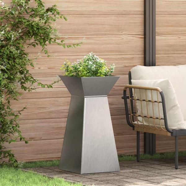 ARDEBO.de - Säulen Pflanzer 2 stk. Silber 35 x 35 x 73 cm Edelstahl