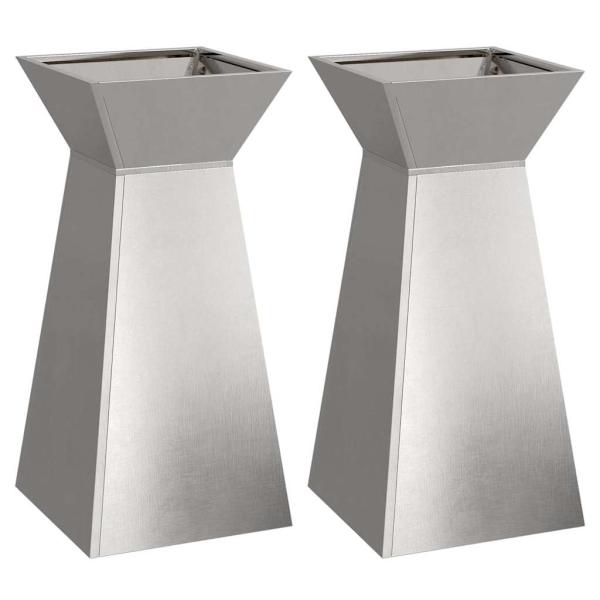 Säulen Pflanzer 2 stk. Silber 35 x 35 x 73 cm Edelstahl