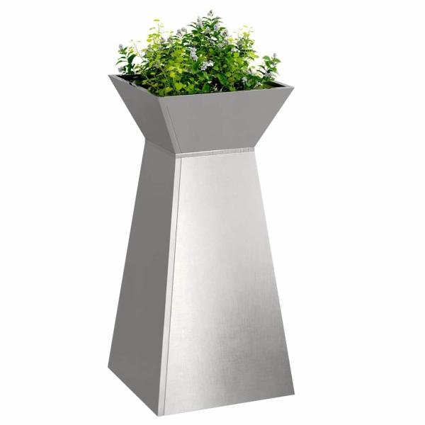 Säulen Pflanzer 2 stk. Silber 35 x 35 x 73 cm Edelstahl