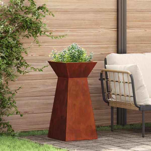 ARDEBO.de - Säulen Pflanzer 2 stk. Rostoptik 35 x 35 x 73 cm