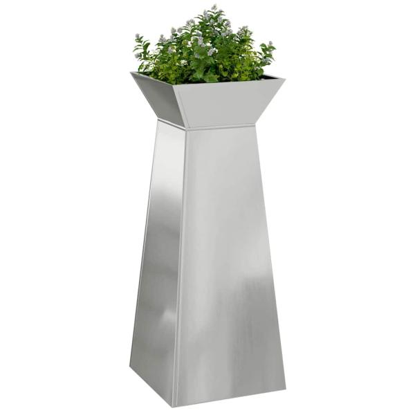 Säulen Pflanzer Silber 40 x 40 x 100 cm Verzinkter Stahl