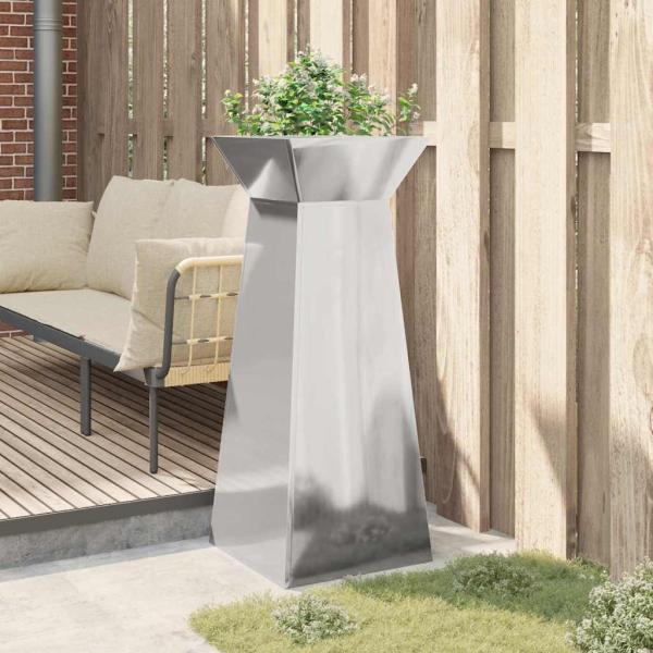 Säulen Pflanzer Silber 40 x 40 x 100 cm Verzinkter Stahl