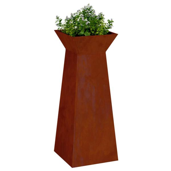Säulen Pflanzer Rostoptik 40 x 40 x 100 cm Wetterfeststahl