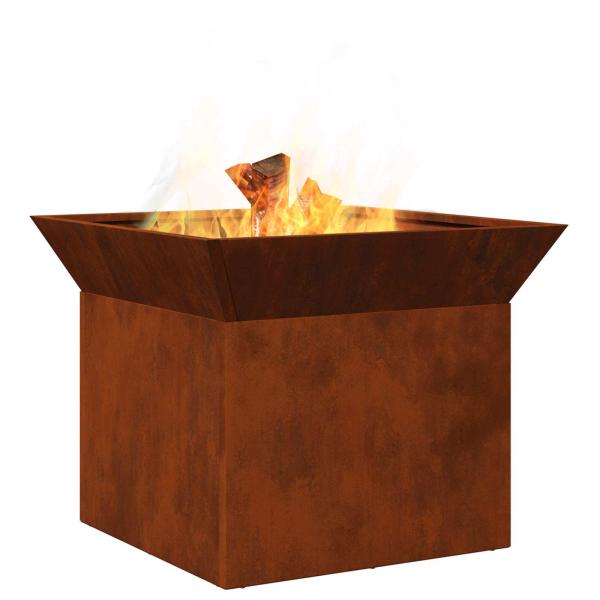 Feuerstelle Rostoptik 50 x 50 x 40 cm Wetterfeststahl