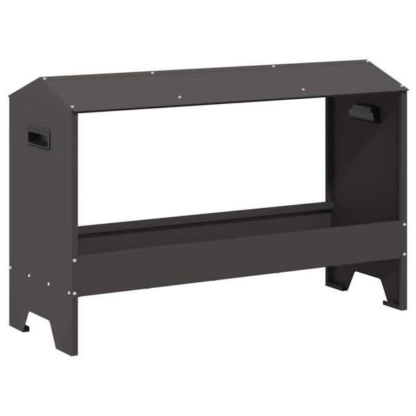 Hühnerfütterungsrinne Schwarz 81 x 32 x 53,5 cm