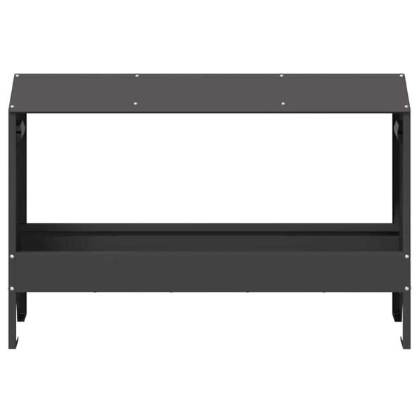 Hühnerfütterungsrinne Schwarz 81 x 32 x 53,5 cm